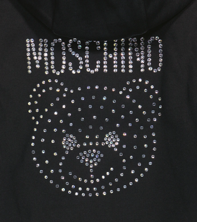 Shop Moschino Embellished Puffer Jacket In Black
