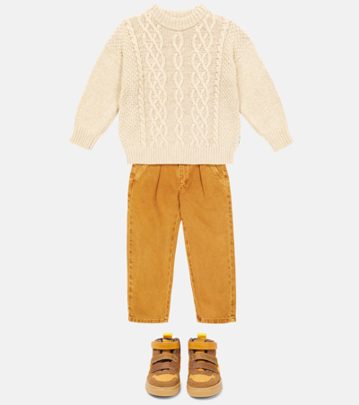 The New Society Cable-knit Sweater In Sand