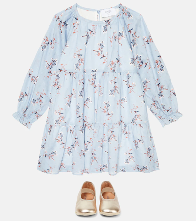 Shop Paade Mode Floral Cotton Dress In Tokyo Blue