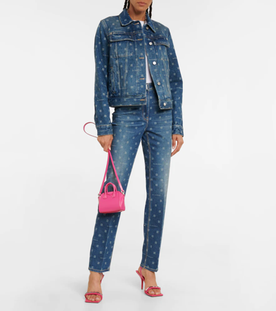 Shop Givenchy 4g Logo High-rise Straight Jeans In Blue