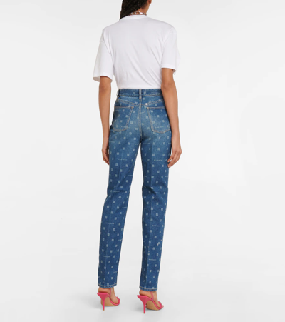 Shop Givenchy 4g Logo High-rise Straight Jeans In Blue