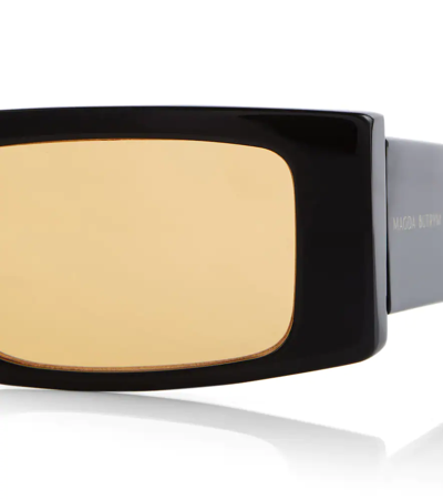 Magda Butrym Black Linda Farrow Edition Rectangular Sunglasses