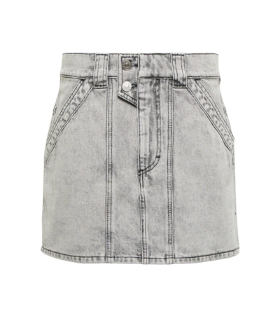 Shop Isabel Marant Étoile Denim Miniskirt In Light Grey