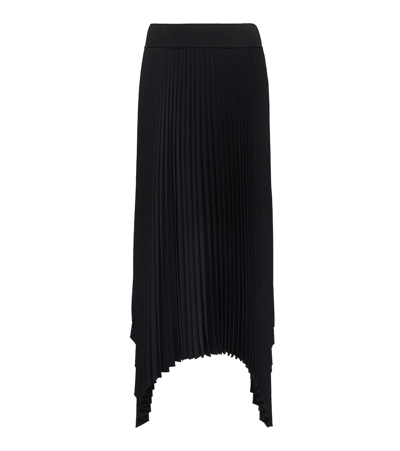 Shop Joseph Ade Pleated Crêpe Midi Skirt In Black