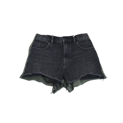 Alexander Wang 'bite' Frayed Cuff Denim Shorts In 26