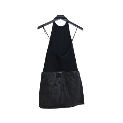 Alexander Wang Hybrid Halter Dress Black Fade Rib W Grey Aged In 2
