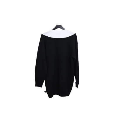 Alexander Wang Peelaway Bi-layer Ls Tunic Dress Black White In Xxl