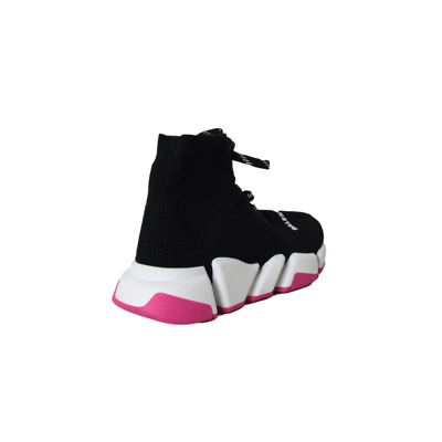 Shop Balenciaga Speed Lace Up Trainers Black Pink In 35