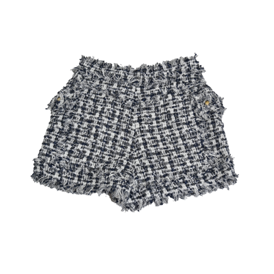 BALMAIN BALMAIN PANTALON TWEEDED SHORTS NAVY WHITE 