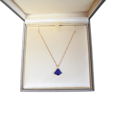 Bvlgari Divas' Dream Diamond Lapis Lazuli 18k Rose Gold Pendant Necklace Deep Blue In Default Title