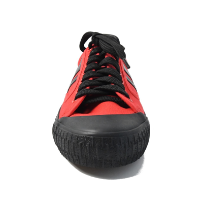 Celine Plimsole Lace Up Sneaker Canvas Red/black In Us 16