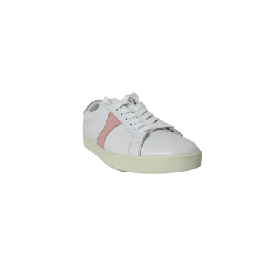 Shop Celine Triomphe Leather Sneaker Off White Pink In 38