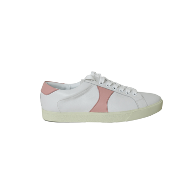 Shop Celine Triomphe Leather Sneaker Off White Pink In 38