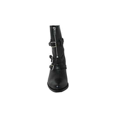 Celine Triple Strap Leather Boot Black In Us 16