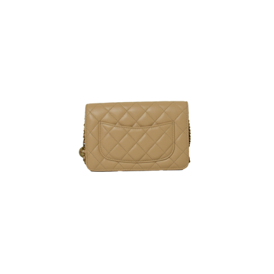Pre-owned Chanel Classic Wallet On Chain Light Beige In Default Title