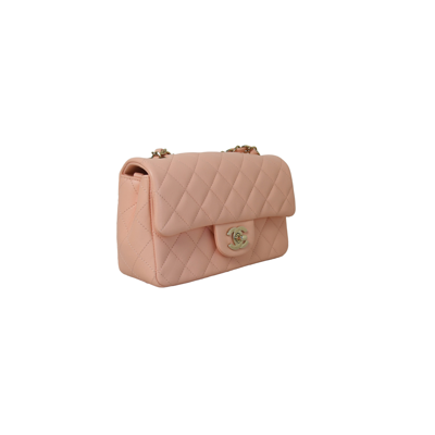 Pre-owned Chanel Mini Flap Lambskin Bag Light Orange In Default Title