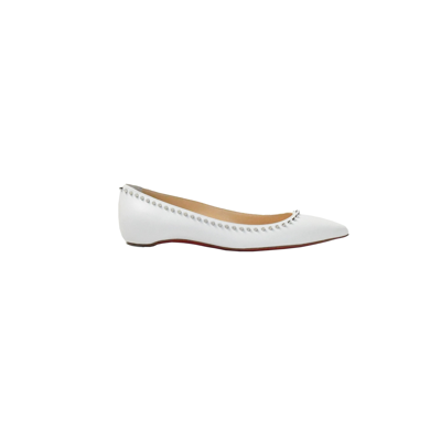 Christian Louboutin Silver Studded Flat Snow White In Us 16