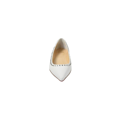 Christian Louboutin Silver Studded Flat Snow White In Us 16