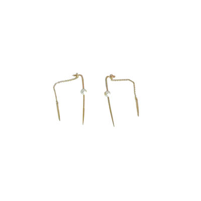 Shop Dior Needle Earring With Pearls In Default Title