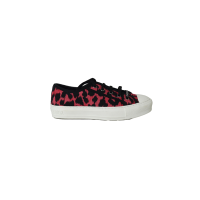 Dior Pop D Leopard Cotto Walk N  Sneakers Framboise In 35