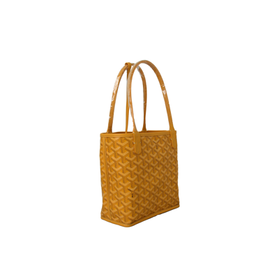 Pre-owned Goyard Anjou Reversible Mini Canvas Tote Yellow In Default Title
