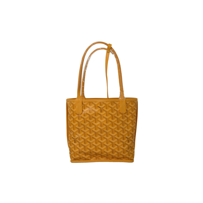 Pre-owned Goyard Anjou Reversible Mini Canvas Tote Yellow In Default Title