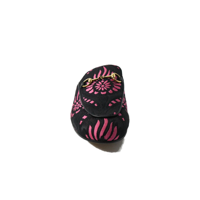 Gucci Fabric Slippers Pink Black In Us 16