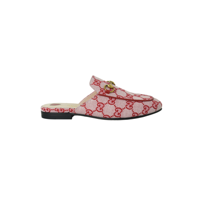 Gucci New Canvas Gg Malaga Kid Princetown Red In Us 16