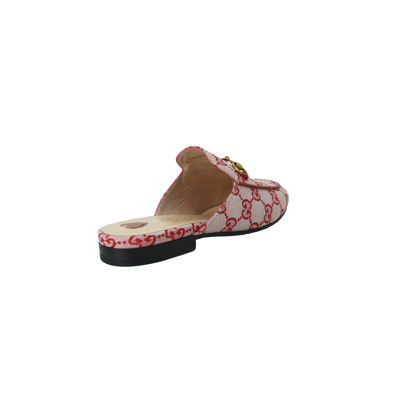 Gucci New Canvas Gg Malaga Kid Princetown Red In Us 16