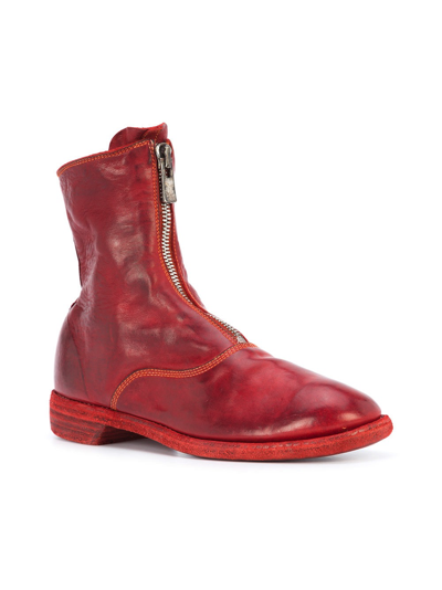 Shop Guidi Women 210 Front Zip Short Military Boot In 1006t Red