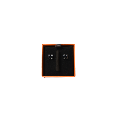 Pre-owned Hermes Mini Pop H Earrings Palladium Hardware Black In Default Title