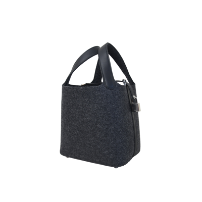 Pre-owned Hermes Picotin 18 Palladium Hardware Grey Cloth In Default Title