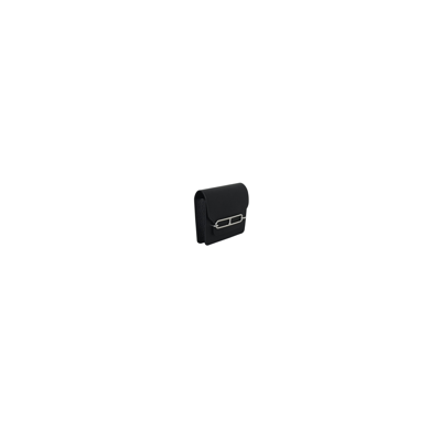 Pre-owned Hermes Roulis Slim Wallet Palladium Hardware Black In Default Title