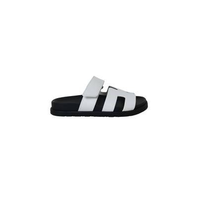Hermes Sandals Black White In 35.5