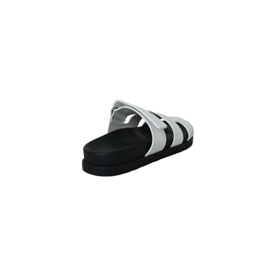 Hermes Sandals Black White In 35.5