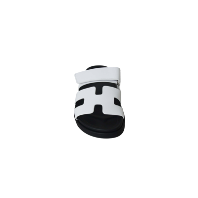 Hermes Sandals Black White In 35.5