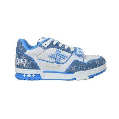 Louis Vuitton Monogram Strap Trainer White Blue In Us 9