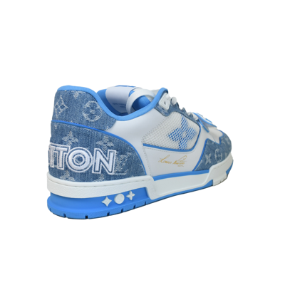 Louis Vuitton Monogram Strap Trainer White Blue In Us 9