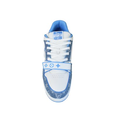 Louis Vuitton Monogram Strap Trainer White Blue In Us 9