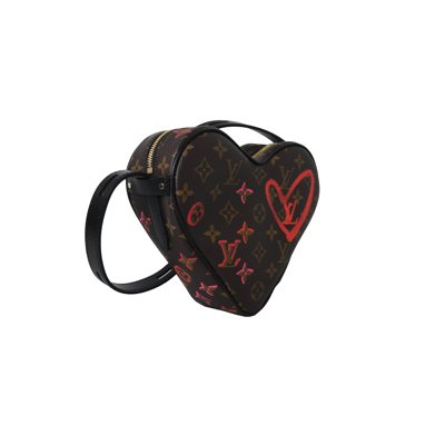 Pre-owned Louis Vuitton Sac Coeur Heart Shoulder Monogram Red In Default Title