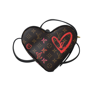 Pre-owned Louis Vuitton Sac Coeur Heart Shoulder Monogram Red In Default Title