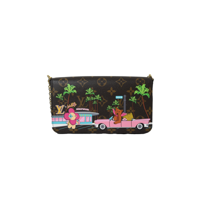 Pre-owned Louis Vuitton Vivienne Pochette Felicie Hollywood Bag With Chain Brown In Default Title