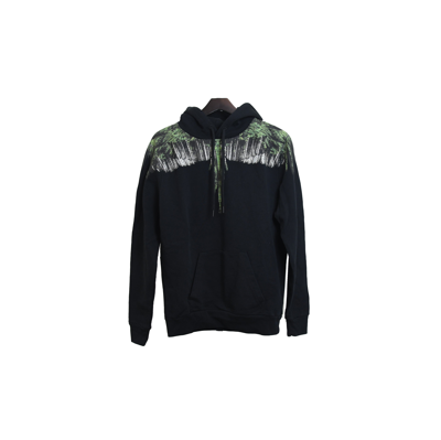 Shop Marcelo Burlon County Of Milan Marcelo Burlon Wood Wings Hoodie Black Green In Xxl