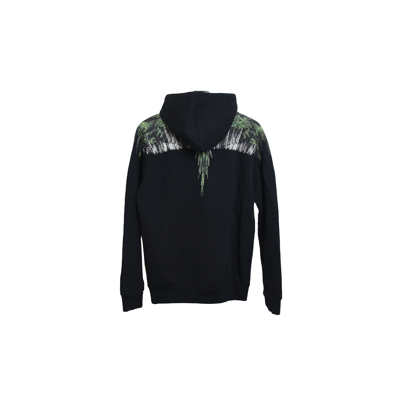 Shop Marcelo Burlon County Of Milan Marcelo Burlon Wood Wings Hoodie Black Green In Xxl