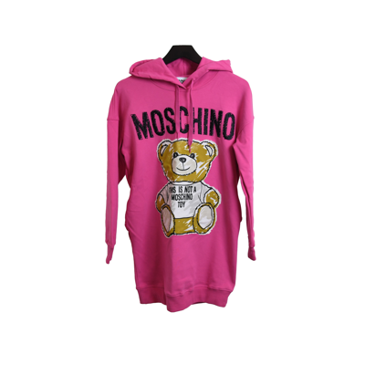 Shop Moschino Drawing Teddy Bear Hoodie Pink In Xxl