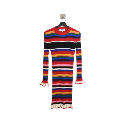 Msgm Colorful Knitted Dress In Multi