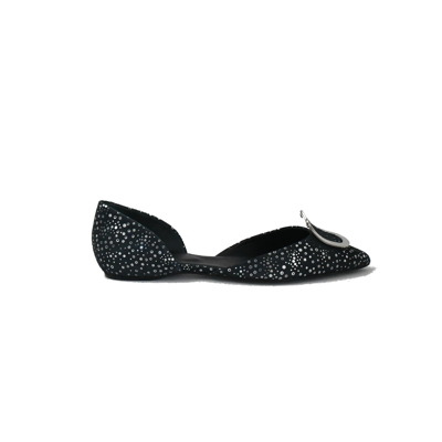 Roger Vivier Dorsay Sexy Choc New Chips Flats Argento In Us 16