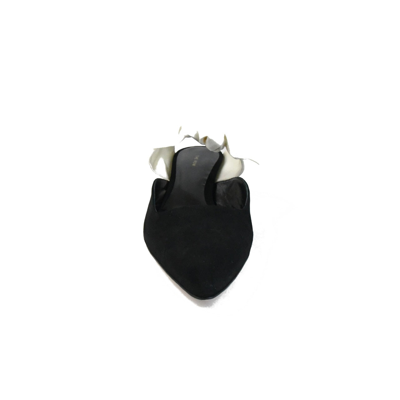 The Row Coco Mule Suede Satin Black Ivory In Us 16
