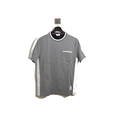 Shop Thom Browne 2 Tone T Shirt Grey Blue In 5