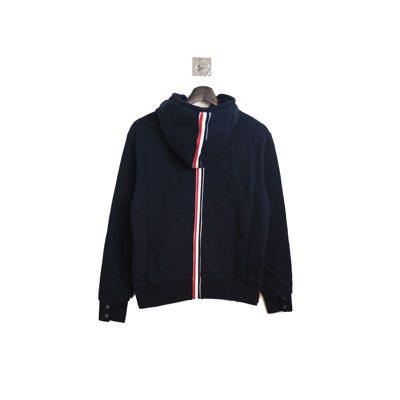 Shop Thom Browne Back Striped Hoodie Navy In 5